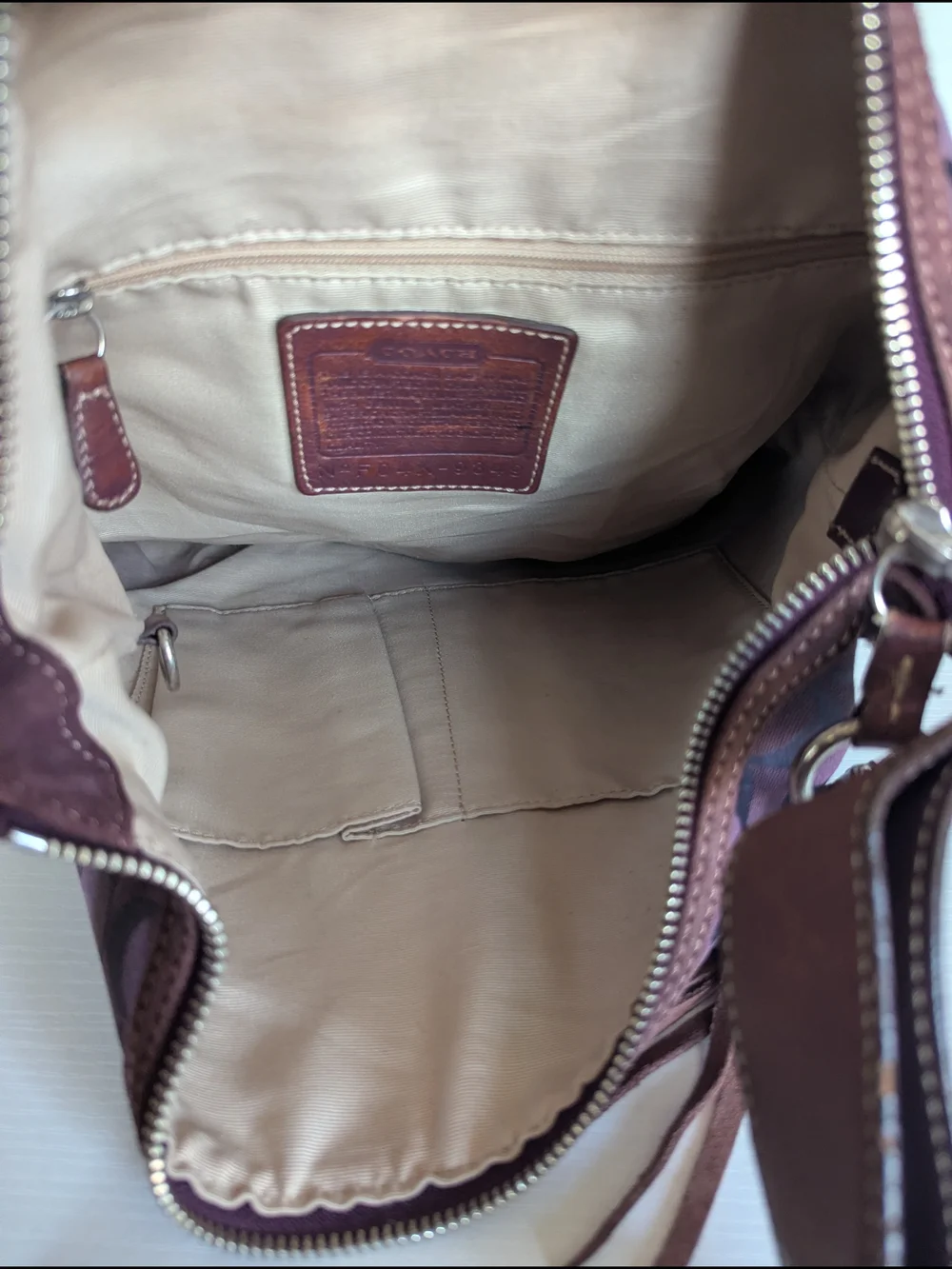 Coach Brown Signature Canvas Hobo Bag
